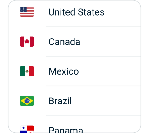 Laowang connect step 2, choose VPN server location